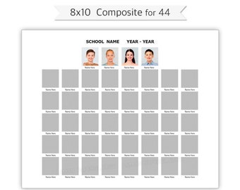 8x10 School Composite for 44, Photoshop Template, INSTANT DOWNLOAD SCH51