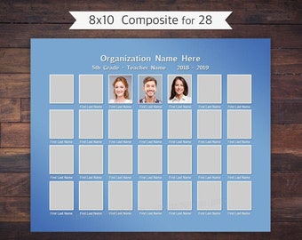 8x10 School Composite for 28, Photoshop Template, INSTANT DOWNLOAD SCH81