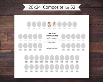 20x24 Composite for 52, Photoshop Template - SCH116 - INSTANT DOWNLOAD