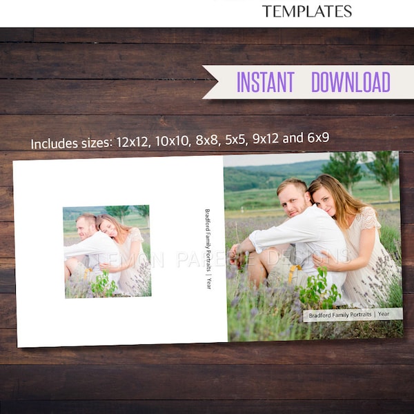 ACI Album Box Templates for 12x12, 10x10, 8x8, 5x5, 6x9 and 9x12, Photoshop Templates, INSTANT Download  (box-aci-2)