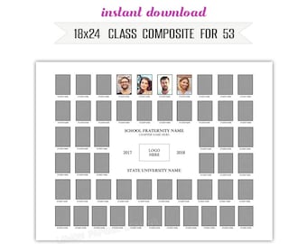 18x24 Class Composite Template, PSD Photoshop Template - INSTANT DOWNLOAD (SCH25)