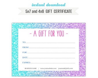 5x7 and 4x6 Gift Certificate Templates, PSD Photoshop Templates - INSTANT DOWNLOAD  (gift04)