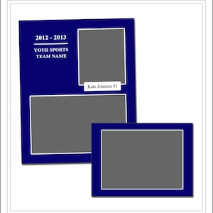 Memory Mate Templates, For any Team or Sport, Includes 8x10 and 5x7, Sports Template, PSD Photoshop Template (SM207) INSTANT DOWNLOAD