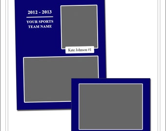 Memory Mate Templates, For any Team or Sport, Includes 8x10 and 5x7, Sports Template, PSD Photoshop Template (SM207) INSTANT DOWNLOAD