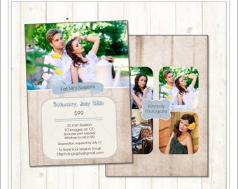 5x7 Mini Session Template, Marketing Template, psd Photoshop Template, INSTANT DOWNLOAD (MA220)