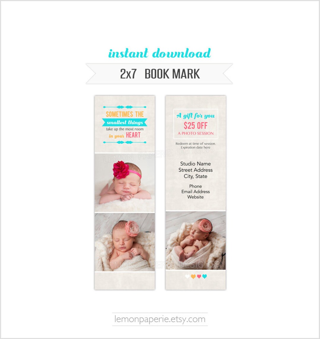 2x7 Bookmark Template, Rep Card Template, Millers Lab, PSD Template