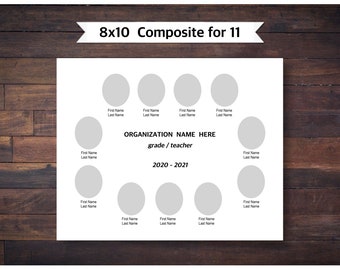 8x10 Composite for 11, Photoshop Template - INSTANT DOWNLOAD