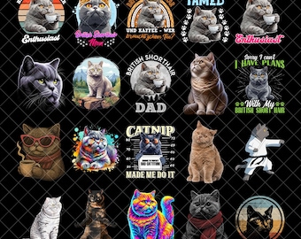 British Shorthair Cat Png, Domestic Shorthair Png, Cat Sublimation Png, Cat Mom Png, Funny Cat Png, Funny Cats Tumbler Design, Cute Cat Png