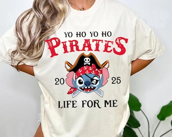 Stitch Pirate PNG, Yo Ho Yo Ho Pirates Shirt Design, Cute Pirate Character Sublimation PNG, Nautical Adventure T Shirt Graphic