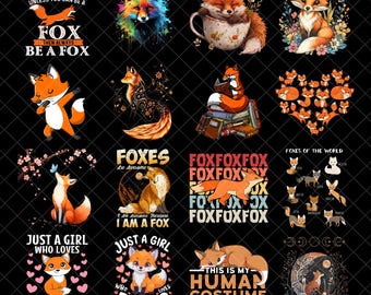 Fox Clipart Collection, Watercolor Cute Baby Shower Clipart Set, Nursery Clip Art 20 PNG, Woodland Animals Sublimation Designs