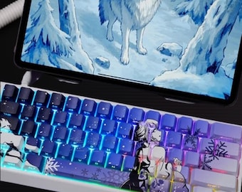 Sakura Raven Anime Keycaps, 2.0 Cherry Profile Anime Keycaps, Double Shot Translucent PBT Keycaps, Anime Keycaps Anime, 132 PBT Keycaps Set