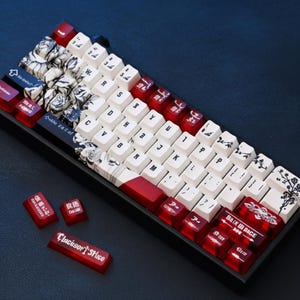 Makima Theme Keycaps, Cherry Profile PBT Sublimation Keycaps Set, Anime Keycaps Anime, Japanese Style Keycaps Set, Artisan Keycaps Set