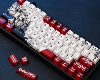 Makima Theme Keycaps, Cherry Profile PBT Sublimation Keycaps Set, Anime Keycaps Anime, Japanese Style Keycaps Set, Artisan Keycaps Set