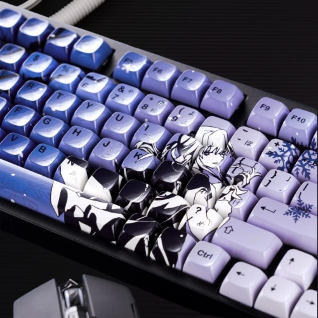 Raven Sakura Anime Keycaps, XDA Profile 131 Keys PBT Sublimation ...