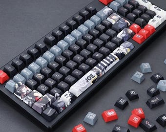 Ellen Joe Keycaps Set, PBT Cartoon Game Character Keycaps Set, Cherry Profile PBT Keycaps,  Anime Keycaps Anime, PBT Sublimation Keycaps Set
