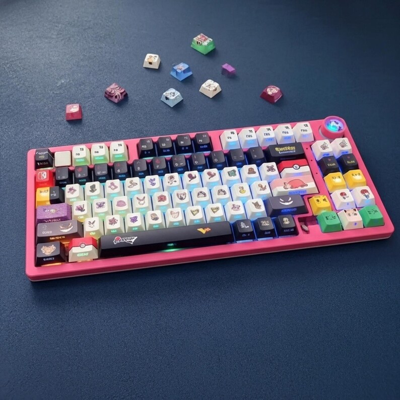 Function Keycaps Pokemon Anime Keycaps Set, Pikachu Cartoon Style Cherry Profile PBT ...
