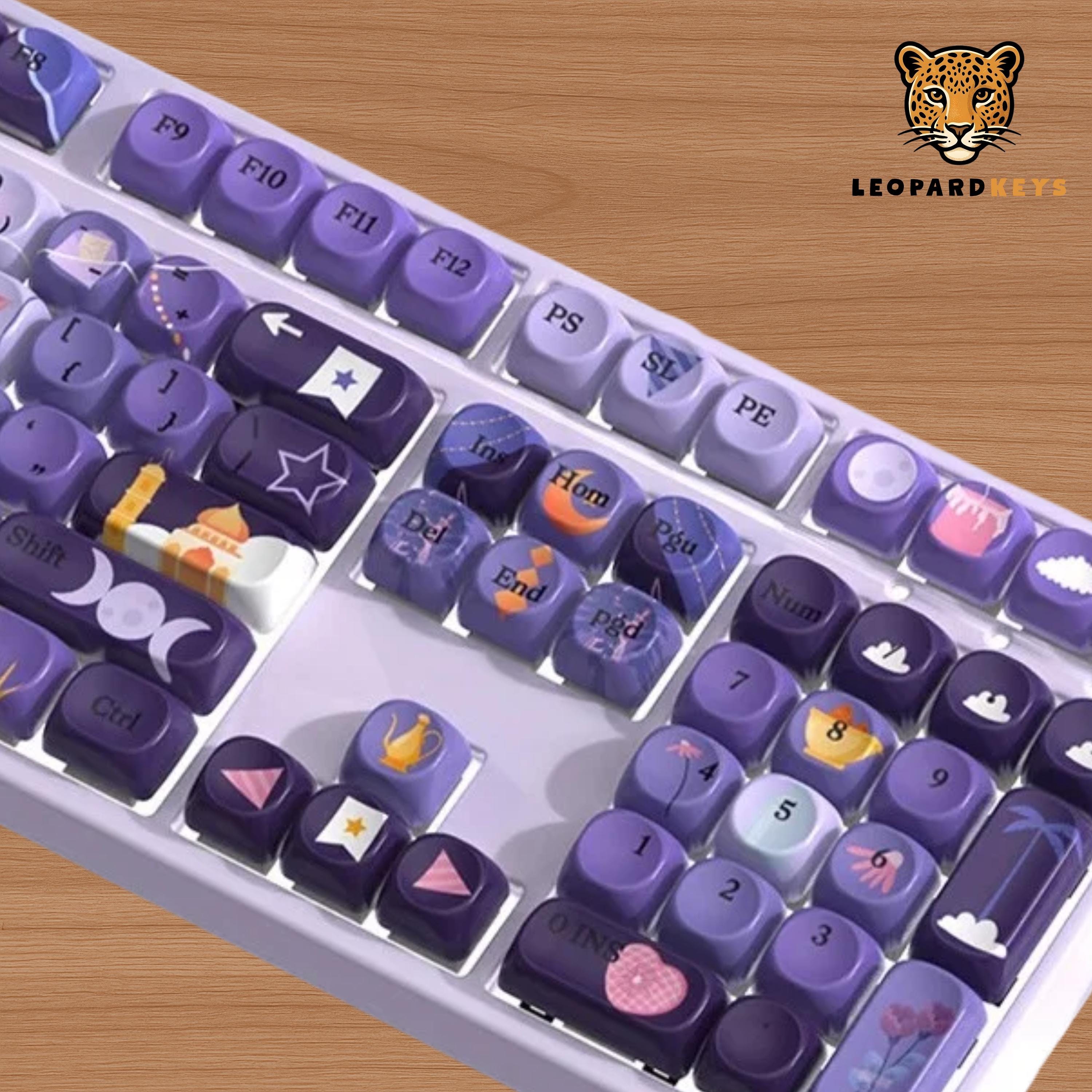 Dreamy Night Castle Keycap Set 116 Keys Purple PBT MOA Profile Keycaps ...