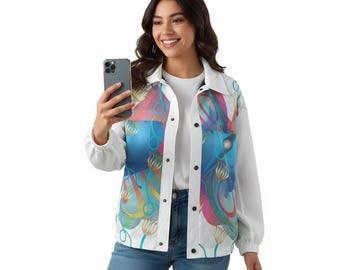 Maximalist Abstract Jacket – Pink Aqua Patchwork | No. 15