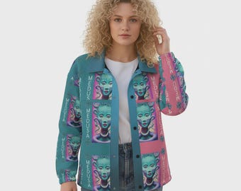 Medusa Mythology Patchwork Jacket – Blue Green Rose | No. 125