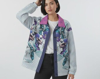 Greco Roman Goddess Patchwork Jacket – Blue Pink | No. 123