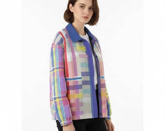 Madras Pattern Jacket – Navy Yellow Pink | No. 55