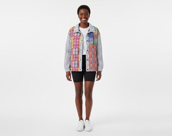 Patchwork Parade Jacket – Pink Gold Aqua Silver | No. 66