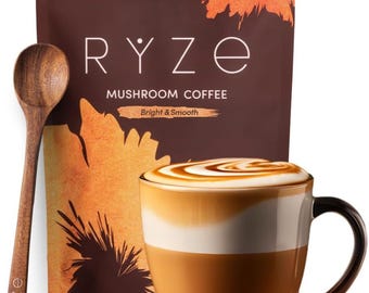 Ryze Mushroom Coffee, USDA Organic Medium Roast, 6 Adaptogens, USA Grown Instant Energy