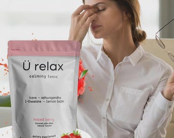 Relax Calming Drink Mix | Mixed Berry Wellness Tonic Sachets for Daily Balance