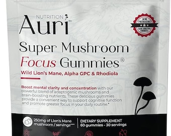 Super Mushroom Daily Gummies for Energy, Focus & Immune Wellness Support Blend