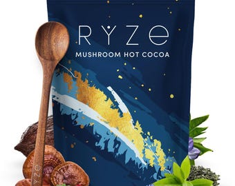 RYZE Superfoods Mushroom Hot Cocoa Mix 20 Servings | Keto Cacao Powder