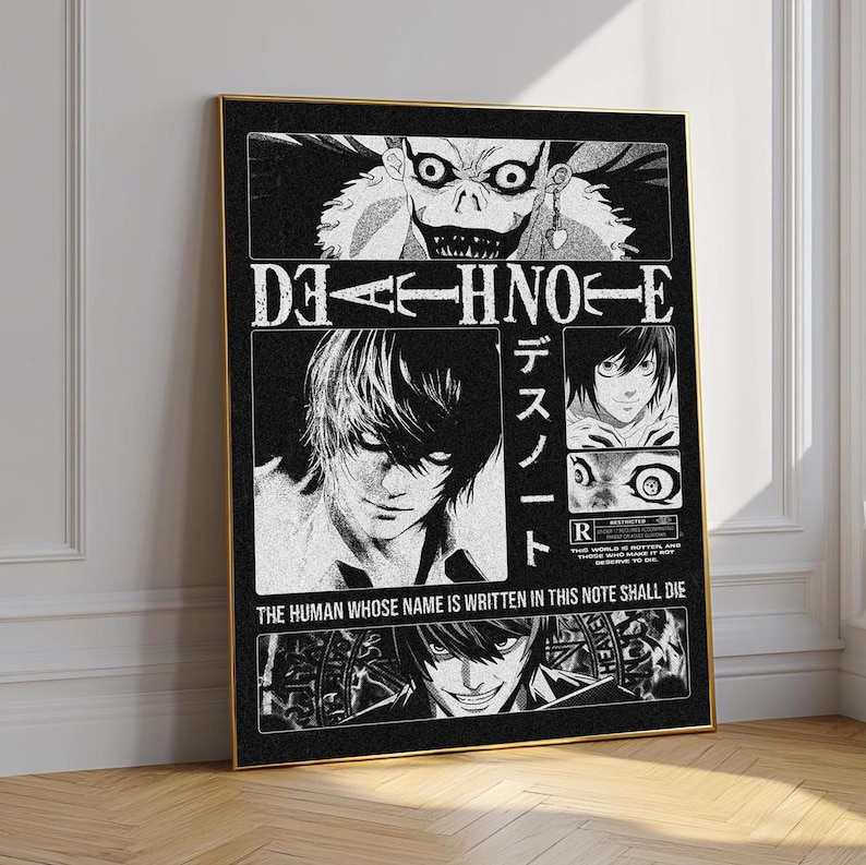 Pinterest Death Note Poster Death Note Poster, Ryuk Light Yagami Anime Poster, Dark Anime Wall Art ...