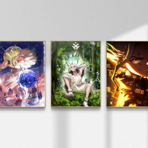 Dr. Stone Anime-affisch, Senku Ishigami vetenskaplig väggkonst, manga-stiltryck