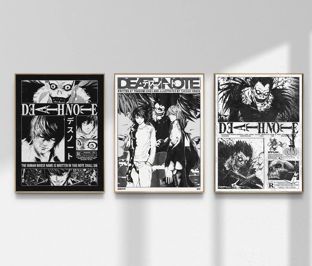 Pinterest Death Note Poster Death Note Poster, Ryuk Light Yagami Anime Poster, Dark Anime Wall Art ...