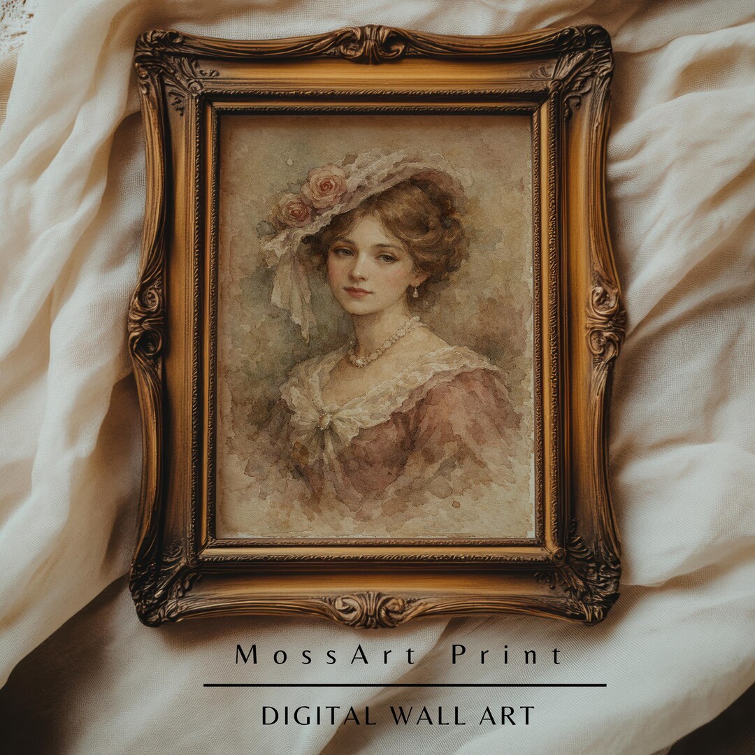 Vintage Victorian Woman Art Print – Antique Portrait Wall Art, Digital ...