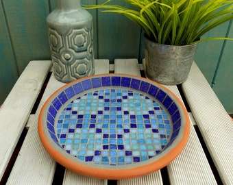 Mosaic Garden Decor - Bird Bath -  Moroccan Pool, Patio Ornament Decoration