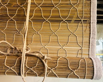 Handmade Cross Thread Bamboo Blinds For Windows In Custom Size