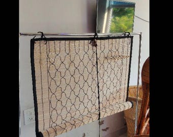 Cross Thread Bamboo Curtain For Windows In Custom Size