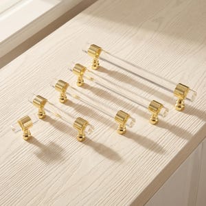 Clear Acrylic Cabinet Handles, Zinc Alloy Drawer Pulls, Modern Kitchen Cabinet Hardware, Dresser Pulls, Wardrobe Door Handles