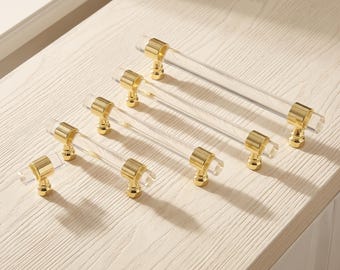 Klare Acrylschrankgriffe, Schubladenknäufe aus Zinklegierung, moderne Küchenschrankbeschläge, Knäufe, Schrankgriffe