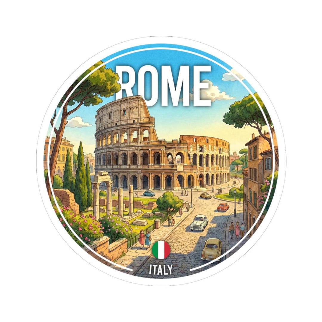 Rome, Italy - Illustration Travel Sticker - Etsy