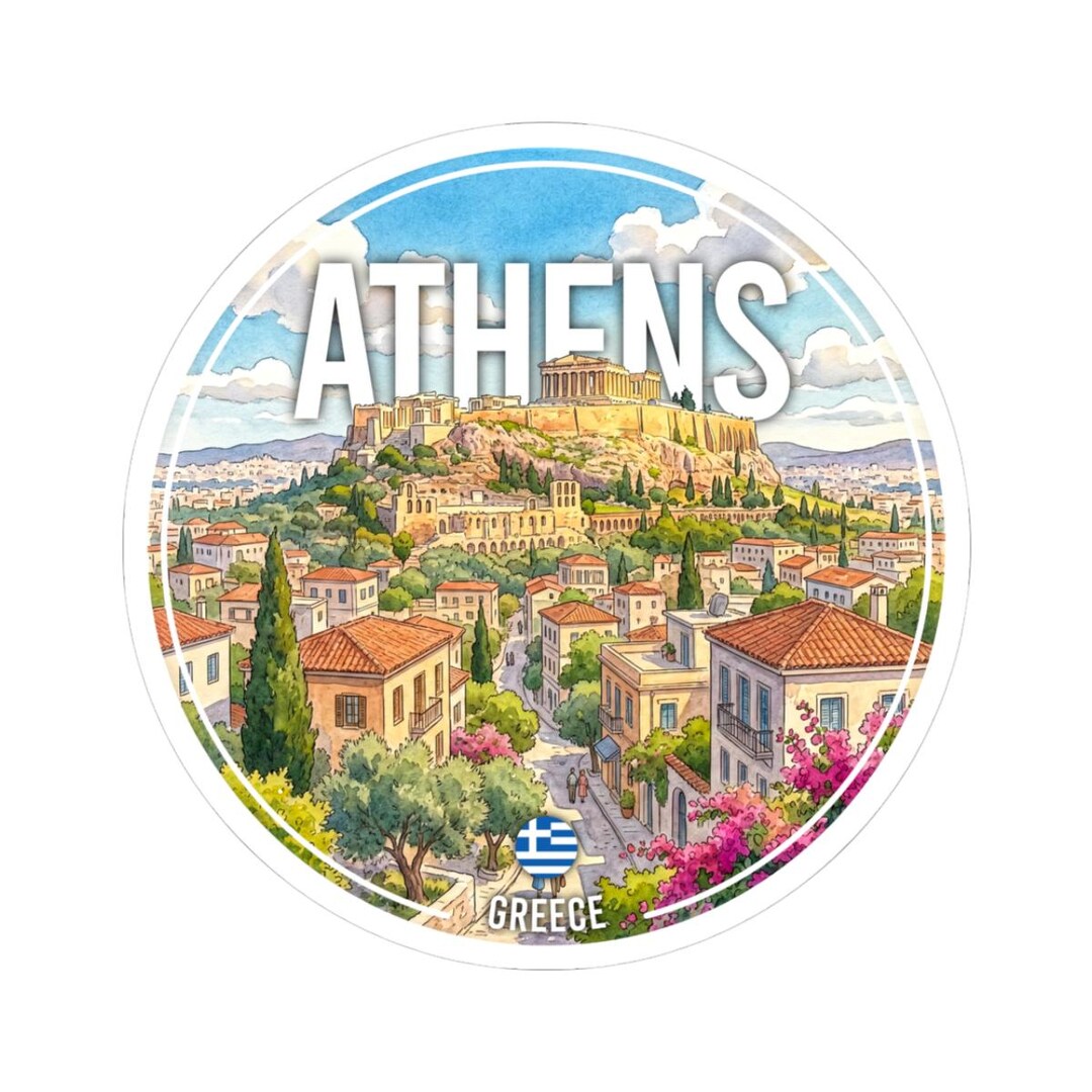 Athens, Greece - Illustration Travel Sticker - Etsy