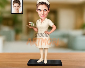 Nurse Gift Personalized Nurse Caricature Figurine from Photo RN Graduation New Nurse Appreciation Decor