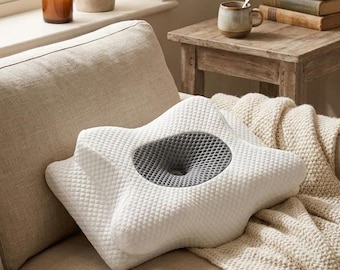 Almohada cervical ortopédica para aliviar el dolor de cuello, almohada ergonómica de espuma viscoelástica para corregir la postura, almohada de soporte contorneada.