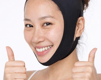 Fascia per lifting del viso e cinturino per il mento – Riduttore del doppio mento – Modellatore del viso a V – Strumento di bellezza per rassodare la pelle