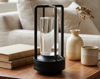 Schnurlose wiederaufladbare Tischlampe, tragbare LED-Campinglaterne, minimalistische Restauranttischleuchte, industrielles Bar-Nachttischlampendekor