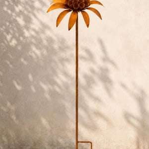 Blumenstecker aus rostigem Metall, Gartendekoration aus Metall, Gartenstecker für den Außenbereich, rustikale Blumenbeetdekoration für Terrassen- und Gartenliebhaber – Geschenkset Bild 7