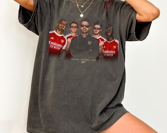 Camiseta del Arsenal de Mikel Arteta, camiseta gráfica divertida de pandilla de fútbol, camiseta de Saka Rice, Odegaard y Gabriel, regalo atrevido para aficionados al fútbol, camiseta de algodón lavado