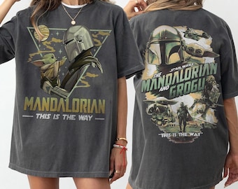 Camiseta de The Mandalorian y Grogu, regalo para fans de Star Wars This Is The Way, camiseta de Grogu Bounty Hunter, camiseta de Baby Yoda, sudadera con capucha para jóvenes