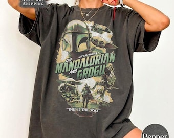 Camiseta vintage de The Mandalorian y Grogu, regalo para fans de Star Wars "This Is The Way", Grogu el cazarrecompensas, camiseta de Baby Yoda, sudadera con capucha para jóvenes