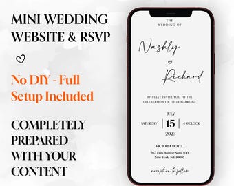 Digital Wedding Invitation & RSVP Mini Website: Mobile Electronic Invite
